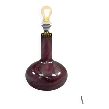 Lampe de table danoise vintage, verre violet, Holmegaard Troll 2