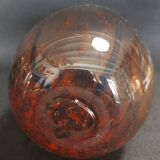 Vase vintage verre signé Jean-Marie Bizet daté novembre 1982