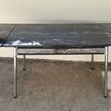 Extension table in Formica black marble year 60