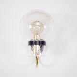 Wall lights with blown glass globes.