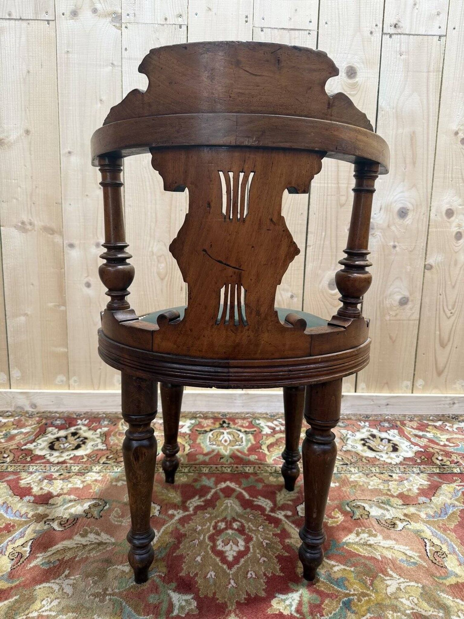 Fauteuil de bureau à en noyer Napoléon III