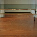 Metal coffee table, glass tray, 60s