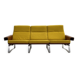 3-seater Sofa in aluminum and teak