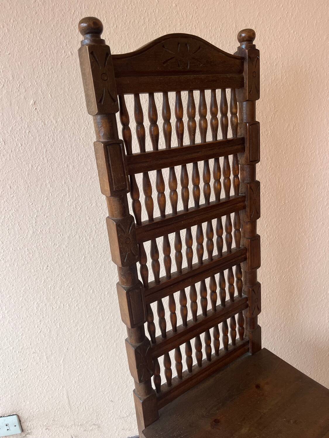 Large 19th century wooden armchair