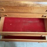 Large Danish vintage row in blond teak from the 60s