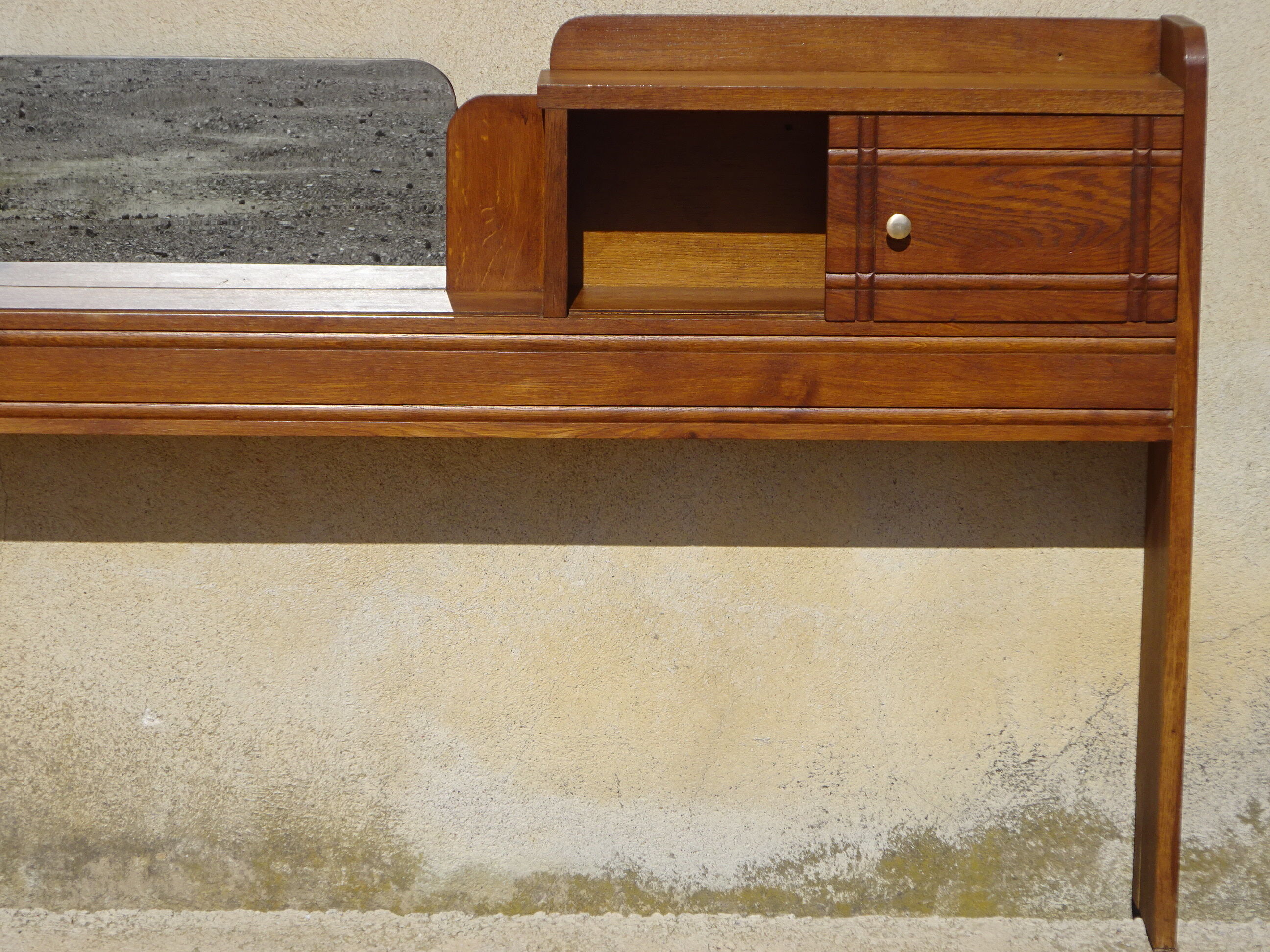 Cozy oak with sliding doors and mirror, art deco era