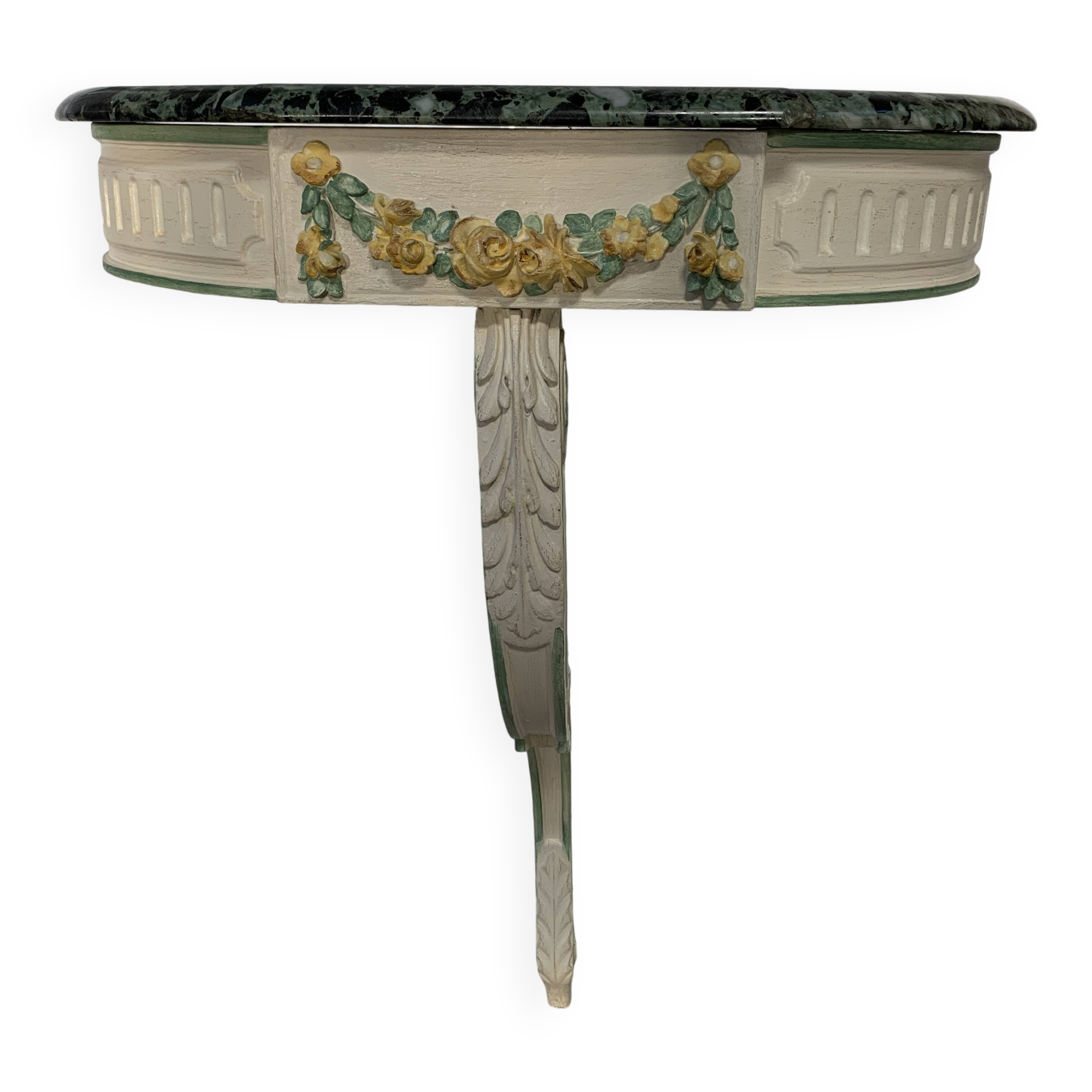 Console murale de style Louis XVI en bois laqué XX siècle