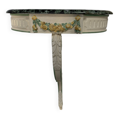 Console murale de style Louis XVI en bois laqué XX siècle