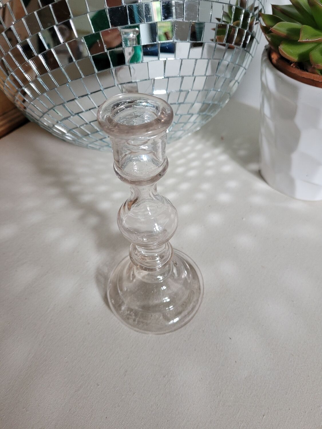 Transparent moulded glass chandelier