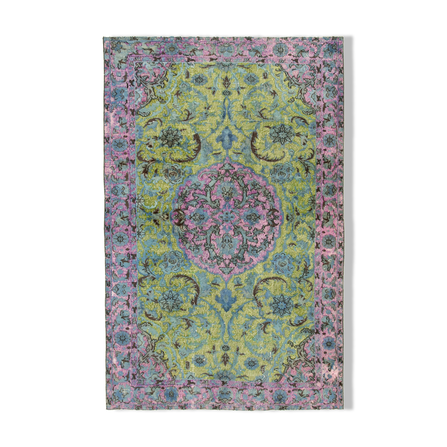 Hand-knotted rustic anatolian 1980s 170 cm x 264 cm