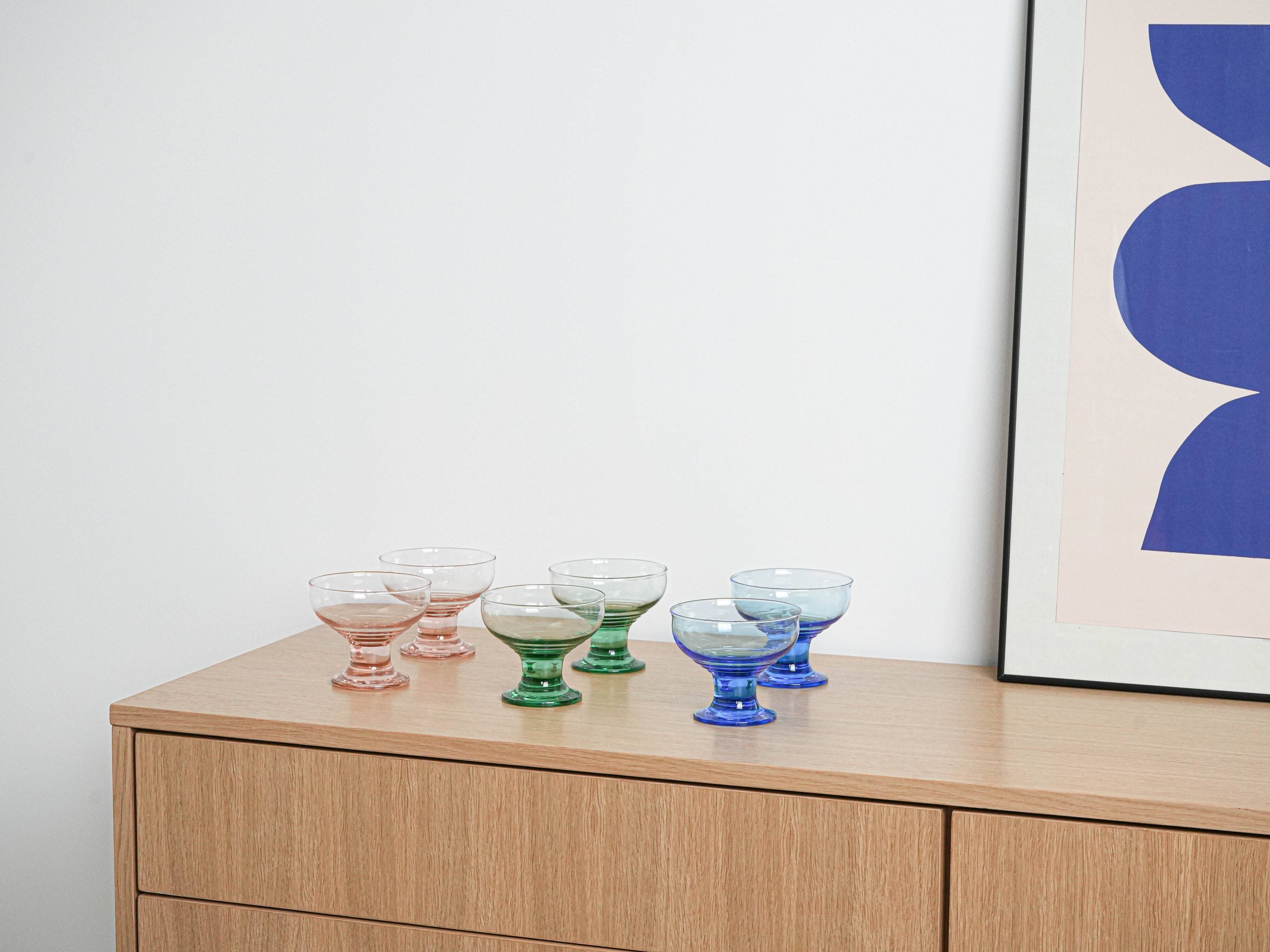 Set of dessert bowls, Italian design, 1970s, production: Italy