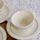 Vintage ceramic coffee cups Salins geometric pattern