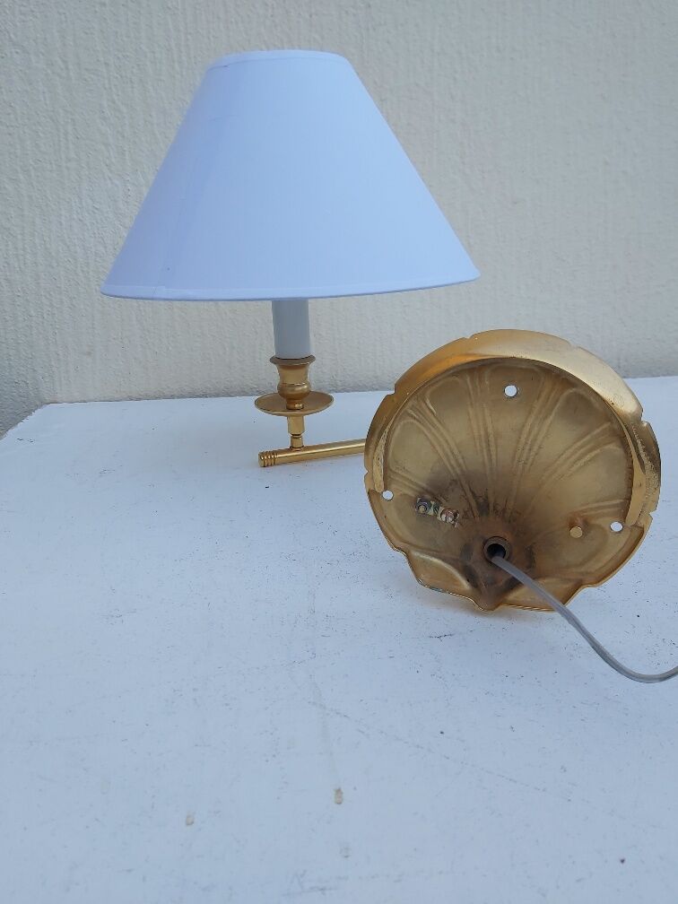 Pair of gilded bronze wall lamps