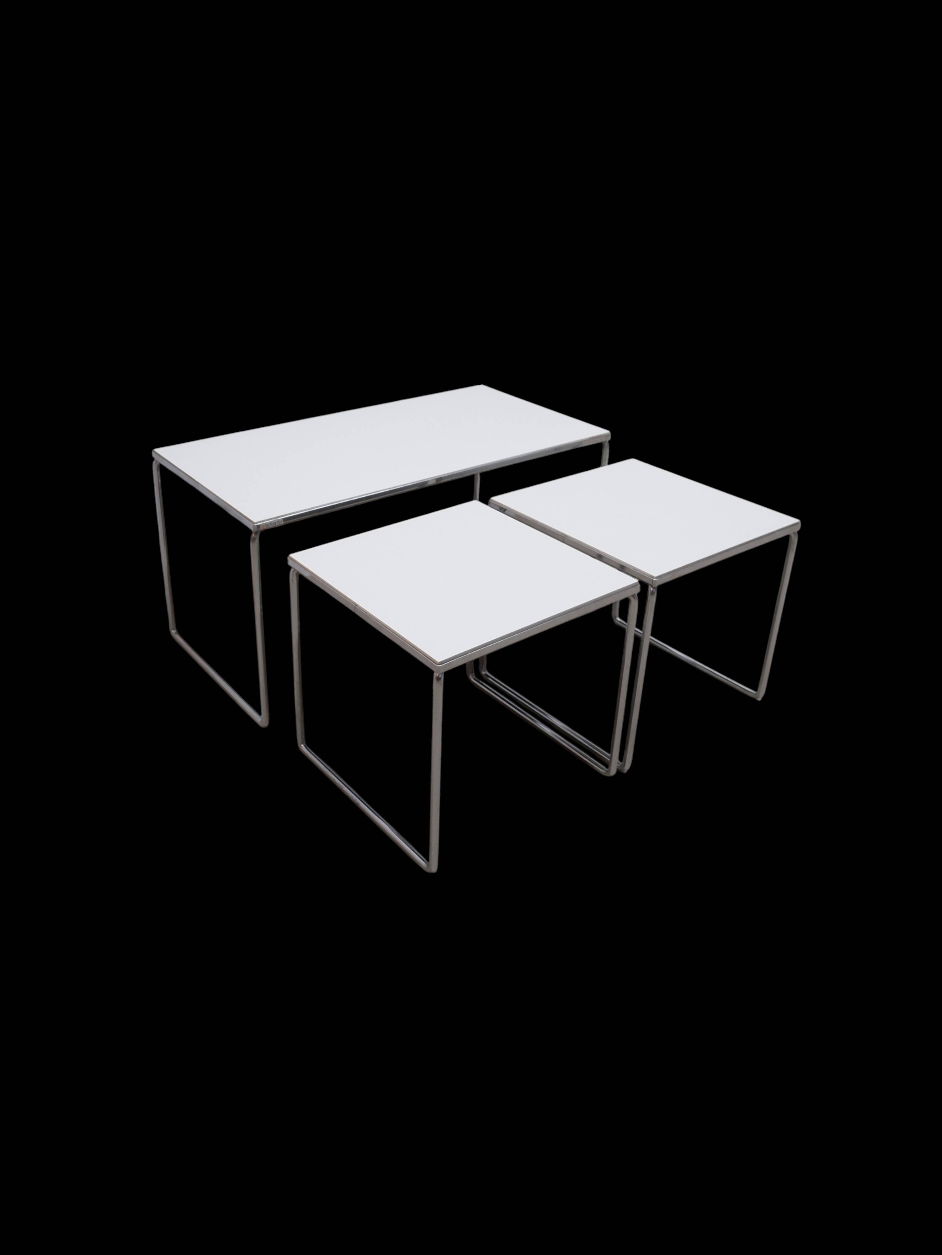 Set of 3 Brabantia side tables, 1960s Holland