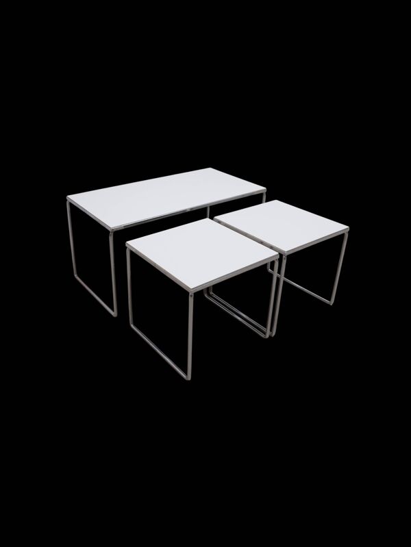 Ensemble de 3 tables d'appoint Brabantia, années 1960, Hollande