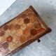 Vintage French Coffee Table in Terracotta with Oak and Iron Legs, Mid-20th Century
