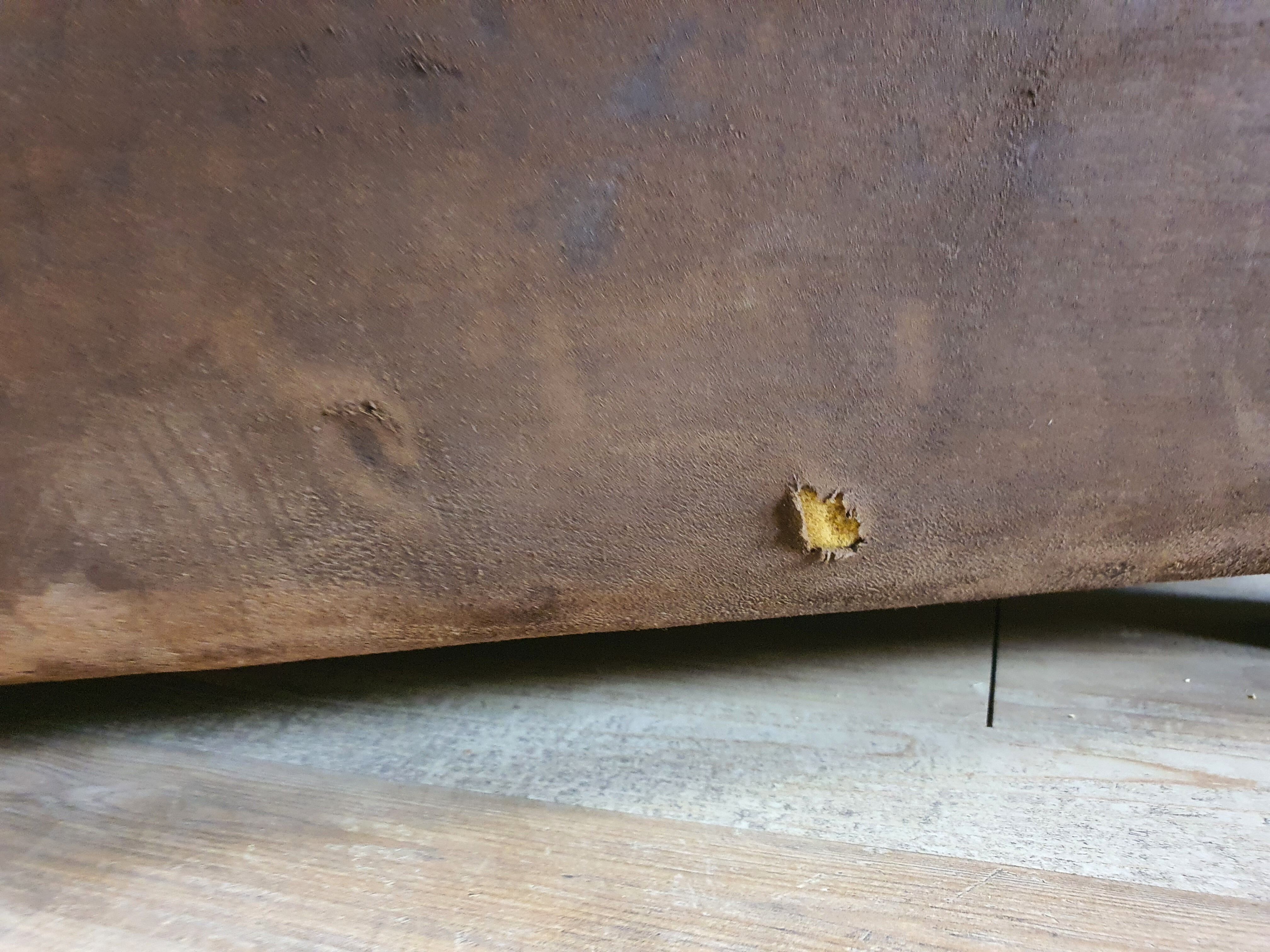 Modular sofa in leather and suede