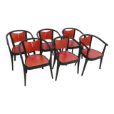 Set of 6 Baumann Diese armchairs, designed by Pagnon Pelhaître