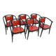 Set of 6 Baumann Diese armchairs, designed by Pagnon Pelhaître
