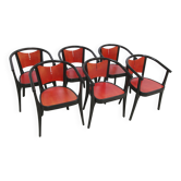 Set of 6 Baumann Diese armchairs, designed by Pagnon Pelhaître