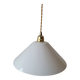 Suspension conique en opaline blanche