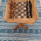 Rustic wooden chess table chess game 19