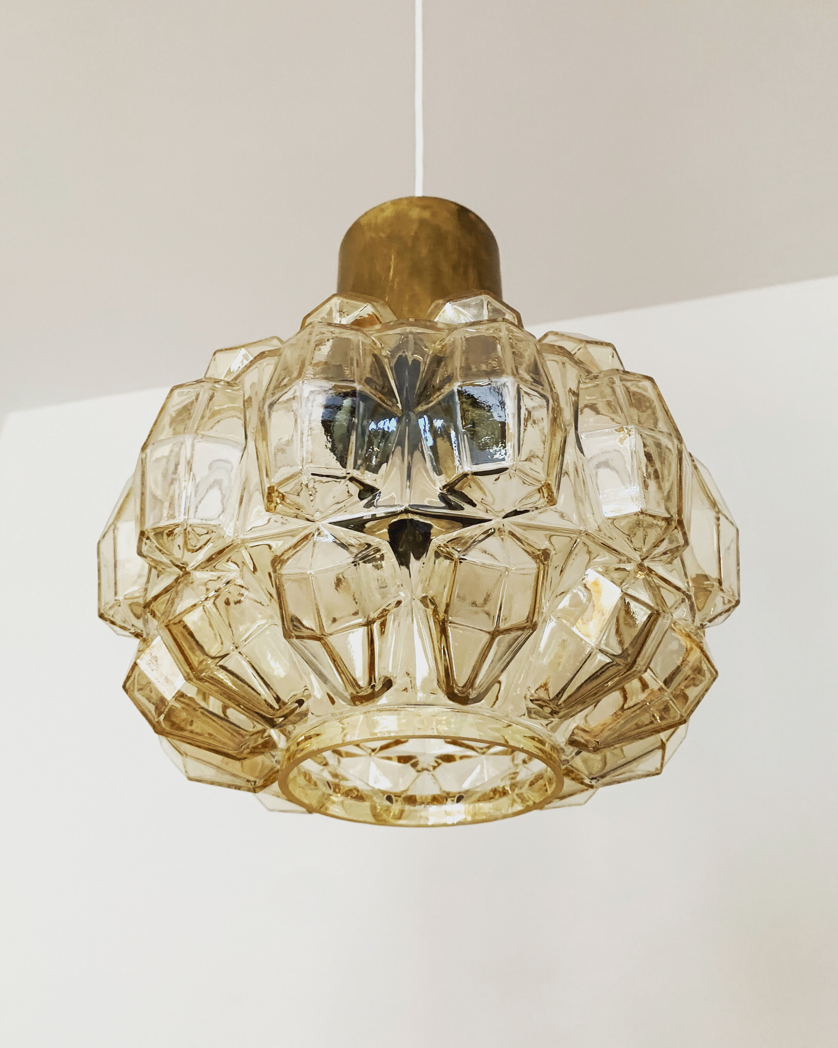 Glass pendant lamp by Glashütte Limburg