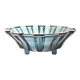 Art Deco Style Geometric Blue Glass Bowl (By Scailmont)