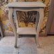 Console in gray painted wood with a lower tray