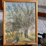 Signed watercolor dated 1894 landscape