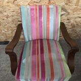 Ancien fauteuil bois accoudoirs courbés