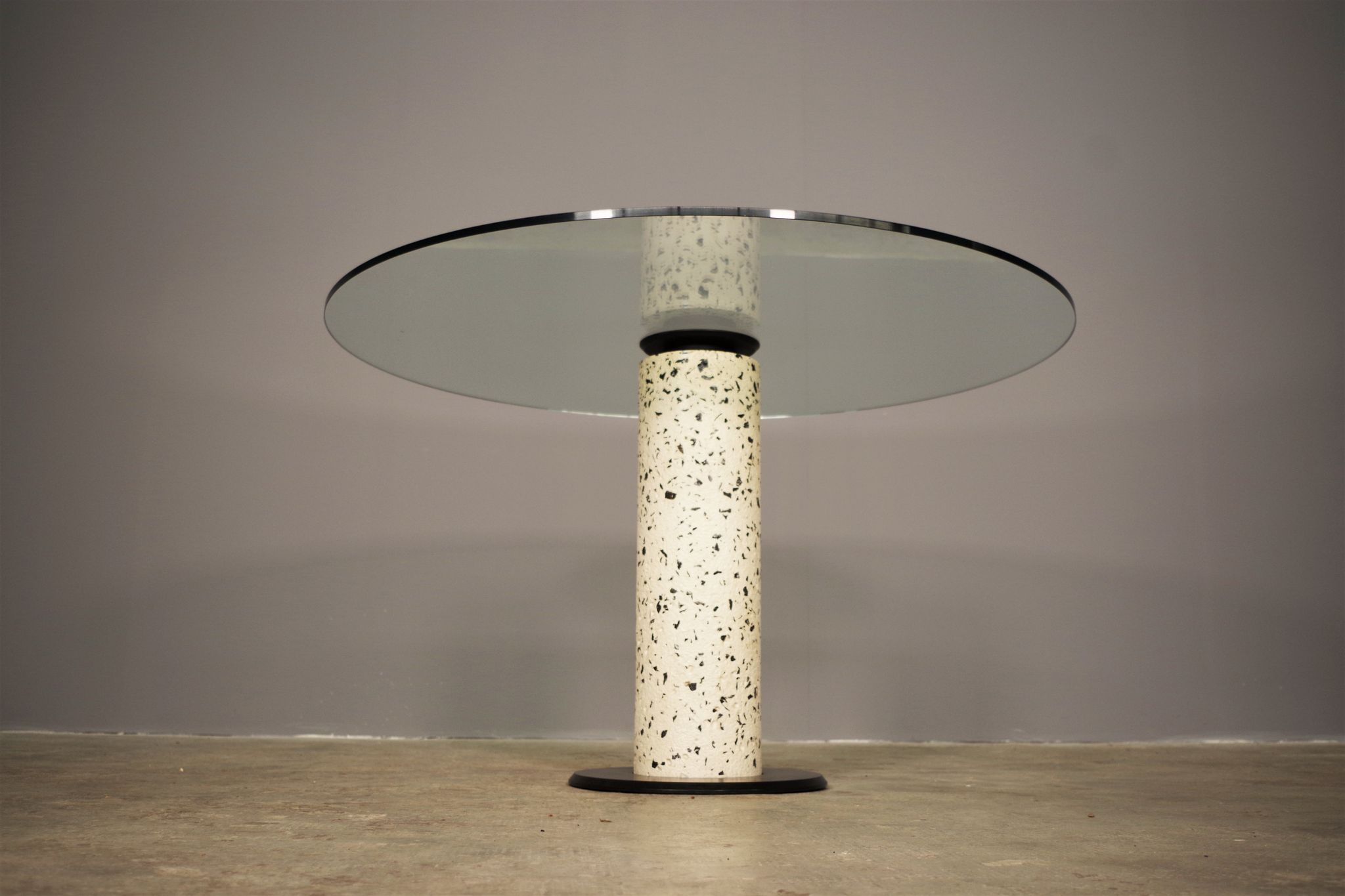 Round table with glass surface