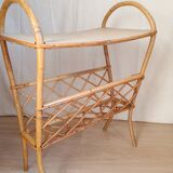 Vintage rattan magazine rack