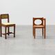 Art Deco Oak Corner Chair with Cut‑Out Backrest and Rush Seat, Belgium, cir