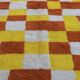 Moroccan Berber rug Beni Ouarain yellow and brown checkered