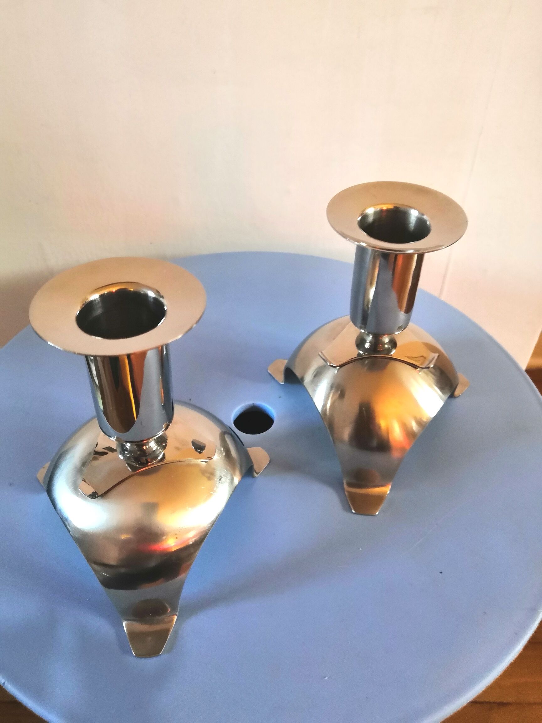 Pair of bouillet Bourdelle design candle holders, Lyon, 70s