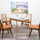 Dining table from the 1950s, grey resin top.