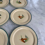 Set of 6 hand-painted Longchamp plates