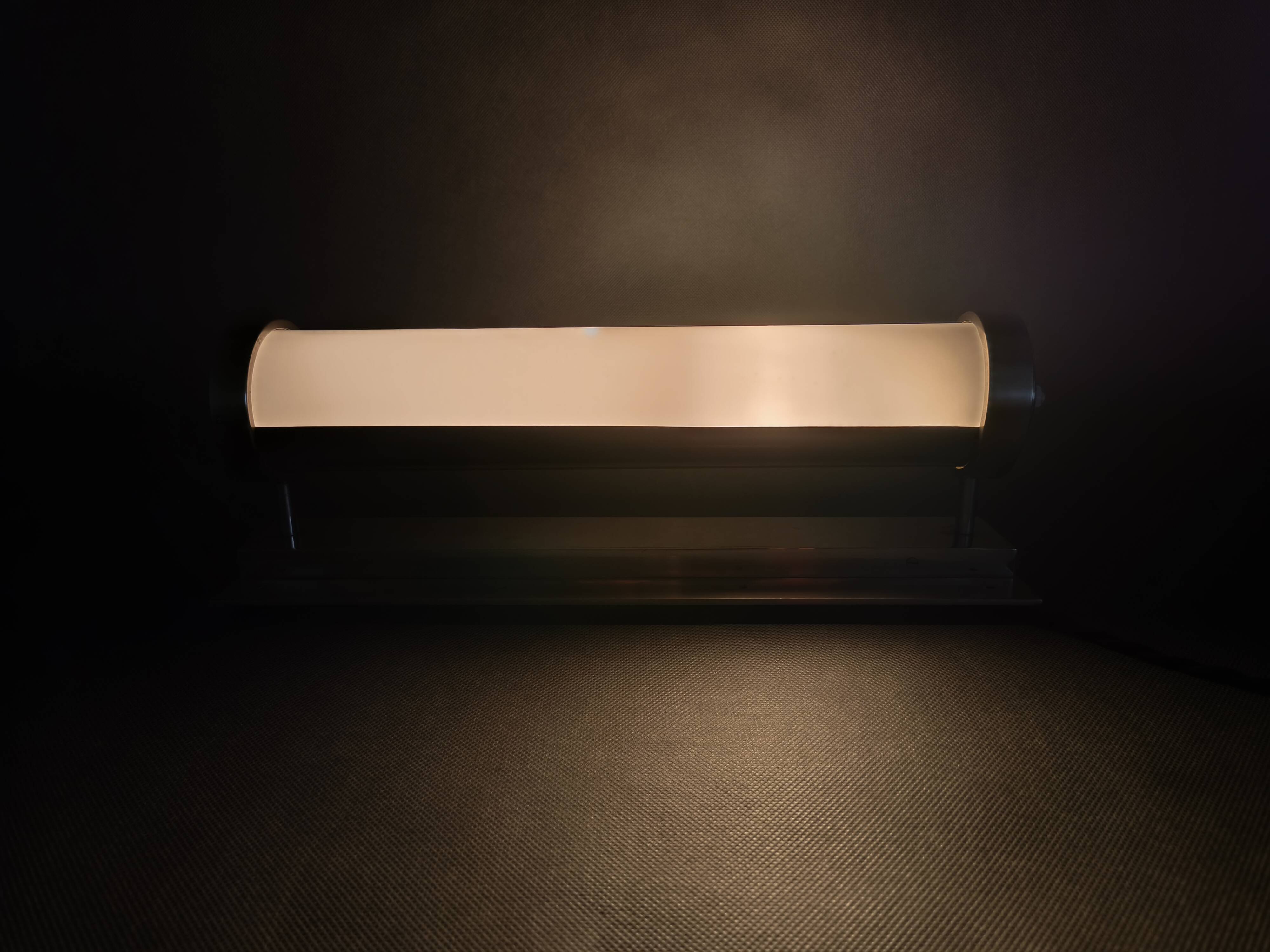 Bauhaus Nickel Wall Light with Glass Tube, 1930s