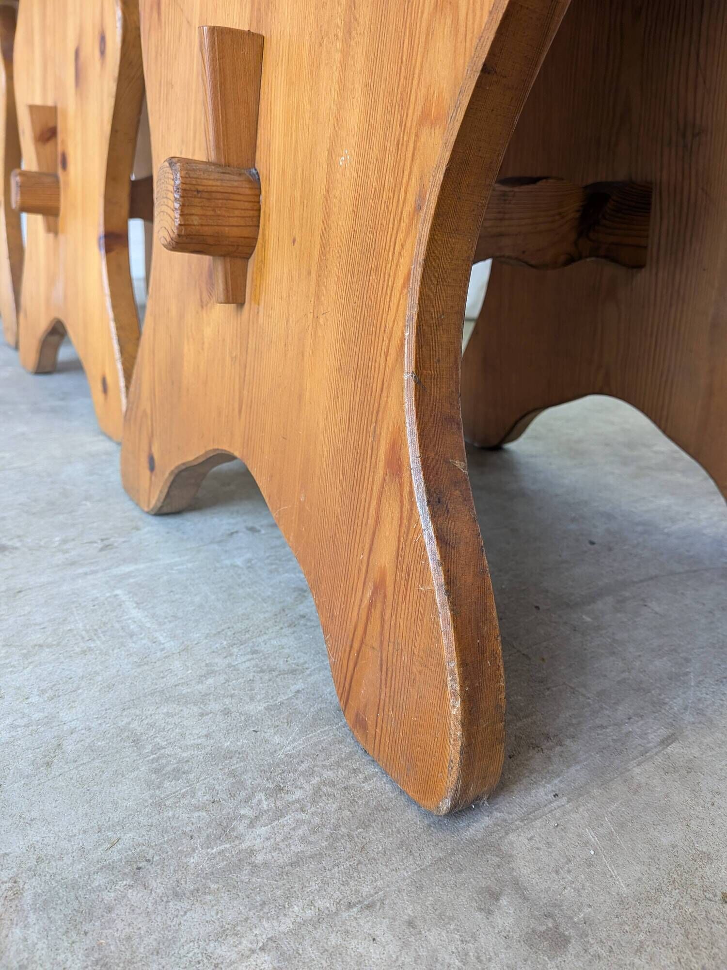 Vintage Alpine Wooden Chairs (Set of 4) Heart Cut-Out