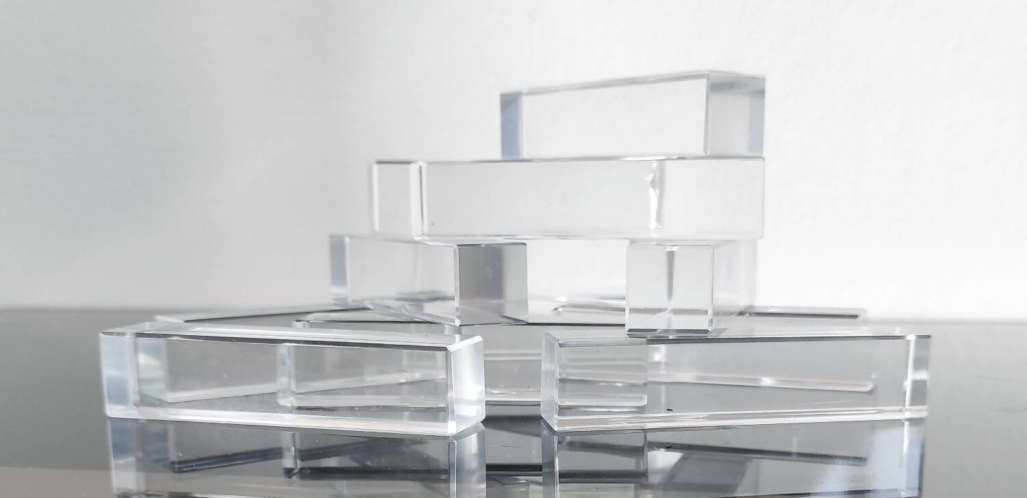 Set of 12 vintage crystal knife rests in Art Deco style