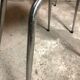 Set of 4 chairs iron and white vinyl 1960 Columbus Creation