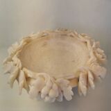 Old alabaster bird drinker centerpiece cup