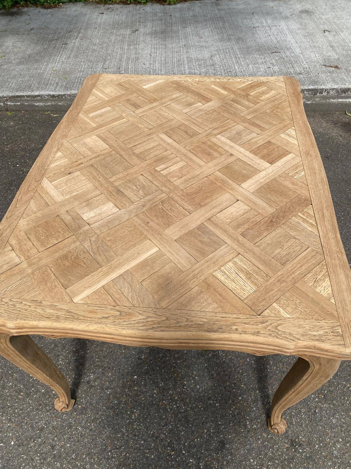 Renovated Louis XV extendable dining table in solid oak 120-200cm