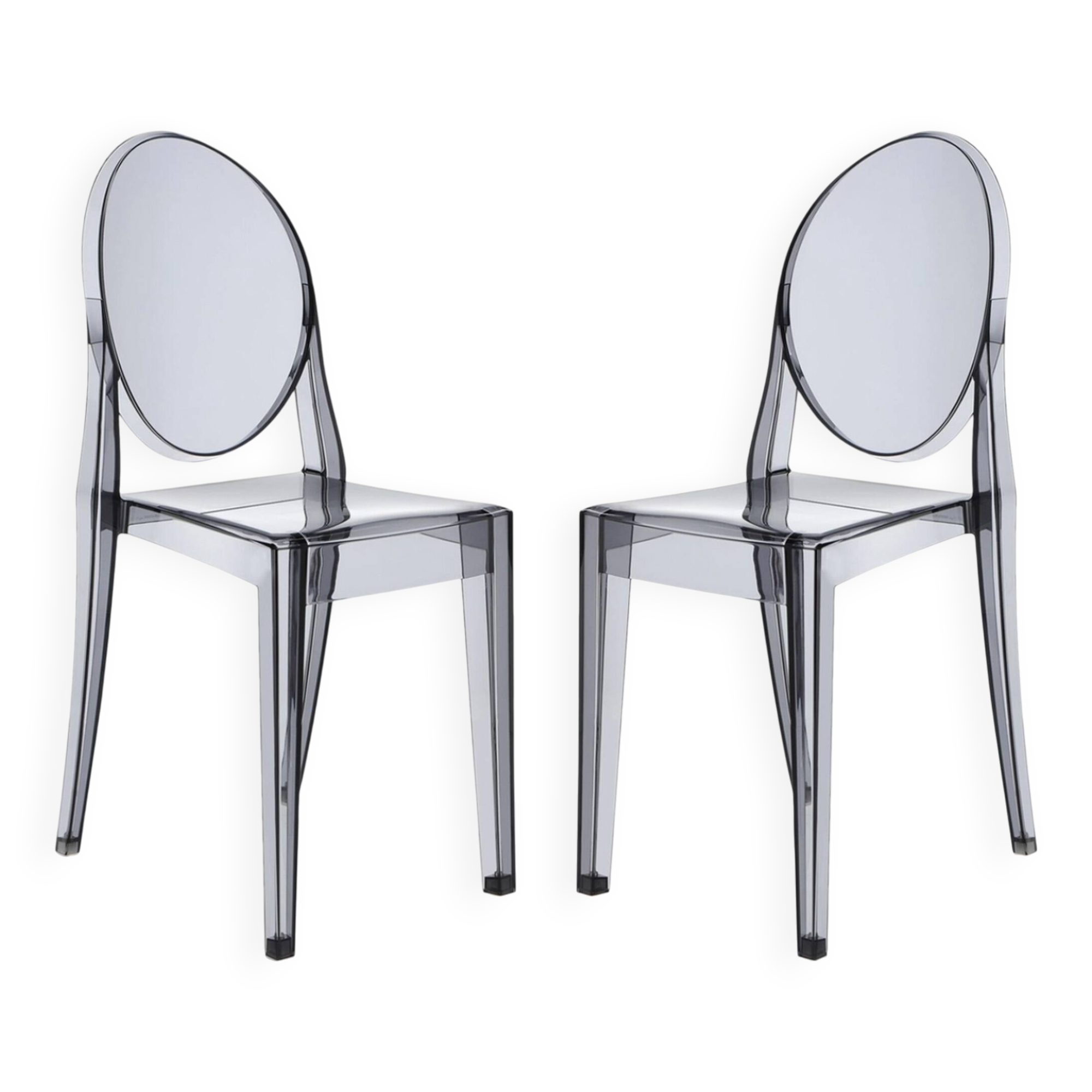 Pair of Victoria Ghost chairs by Philippe Starck for KARTELL