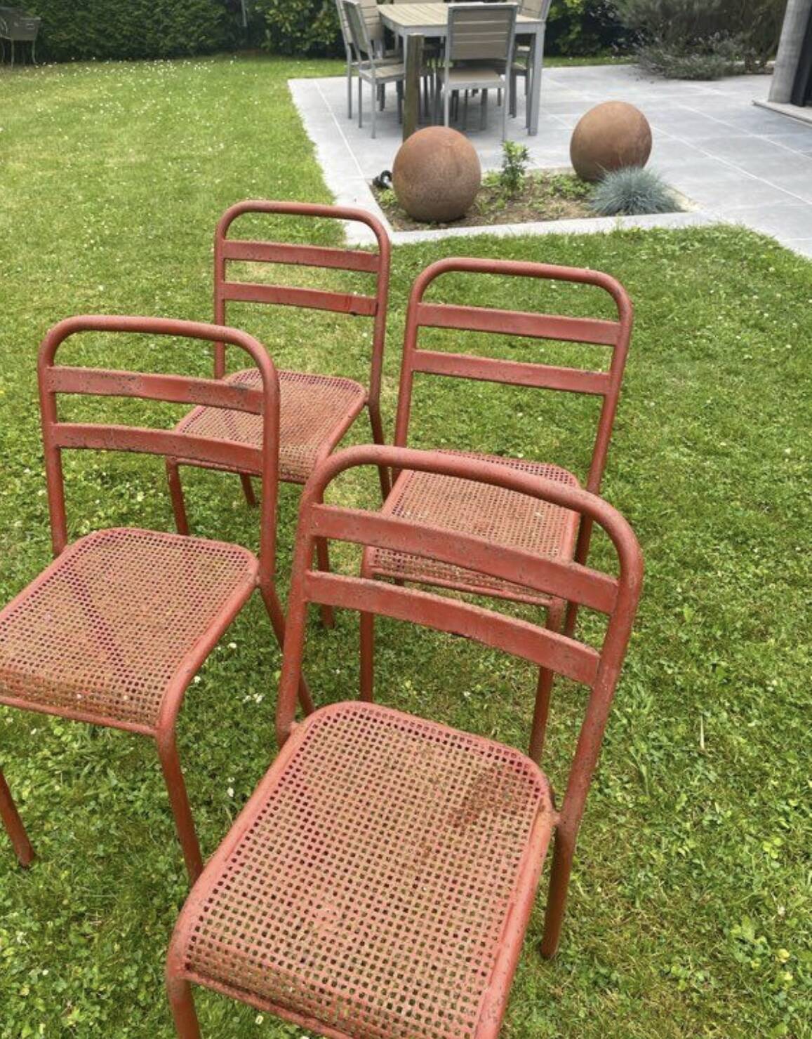 Set of 4 industrial style chairs
