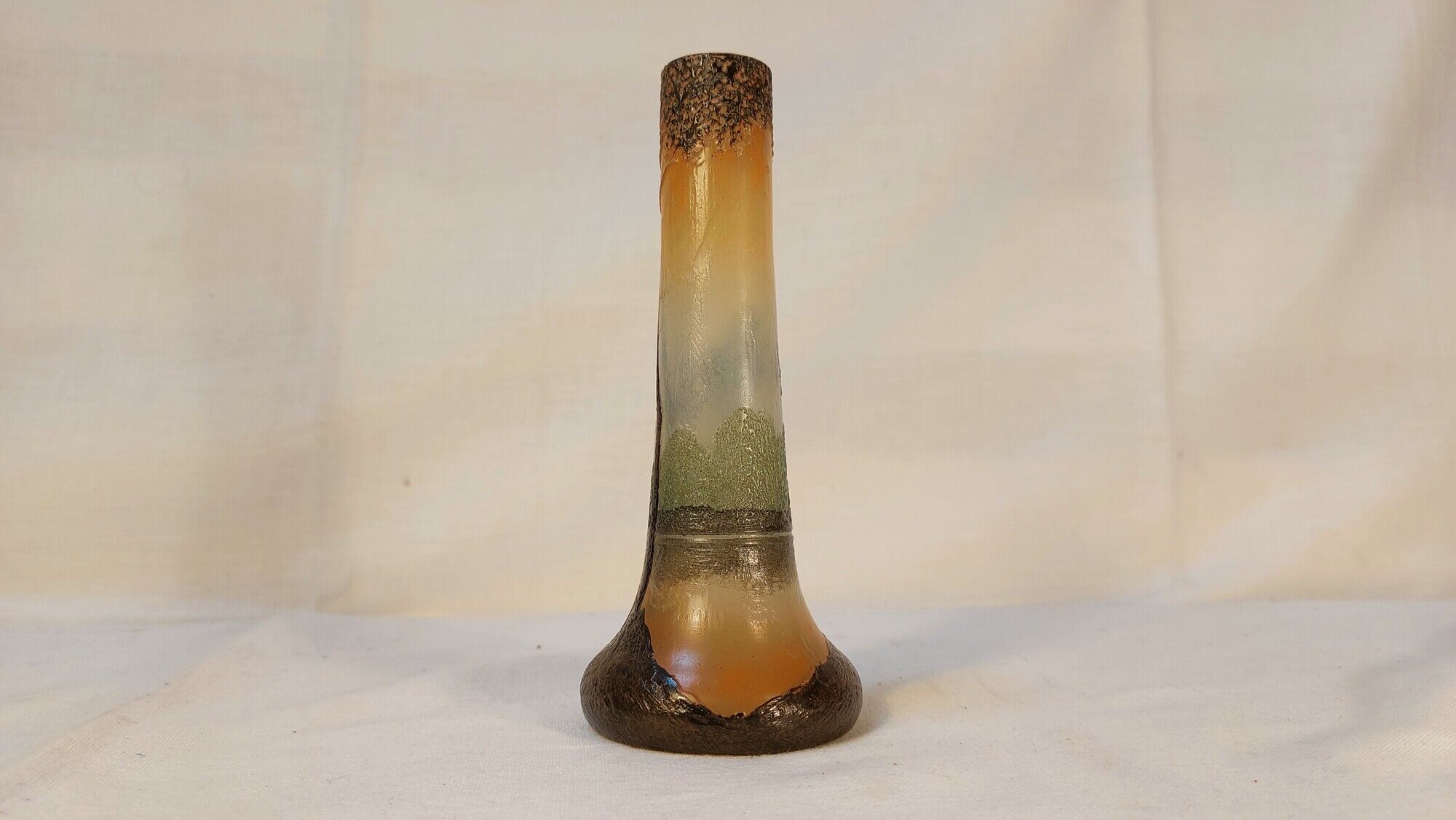 Acid-engraved glass soliflore vase signed Legras - Art Nouveau
