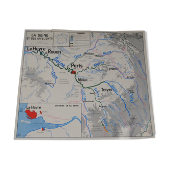 Rossignol la Seine school map and its tributaries / cereals and vintage vegetables