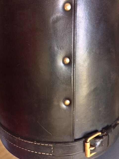 1950 leather paper basket