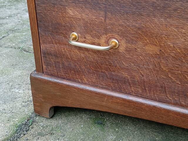 High chest of drawers, Stag brand, 1980s, vintage, United Kingdom